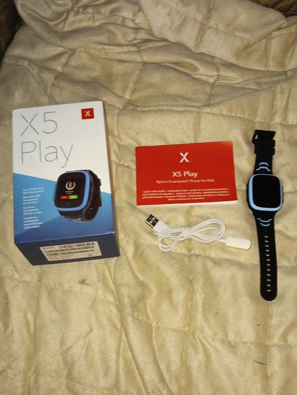 Xplora X5 Play Kids Smartwatch — Black with Light Blue Trim